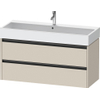 Duravit Ketho.2 Wastafelonderbouwkast - met 2 laden - voor enkele wastafel - 118.4x46x54.9cm - met grepen antraciet - taupe supermat SW772542