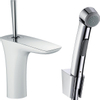 Hansgrohe PuraVida bidetset m. 1-gats wastafelkraan m. push open garnituur wit/chroom GA47337 Hansgrohe PuraVida bidetset m. 1-gats wastafelkraan m. push open garnituur wit/chroom GA47337