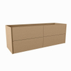 Mondiaz TENCE Meuble sous vasque - 140x45x50cm - 4 tiroirs - softclose - 2 découpes gauche et droite - push to open - Oro SW1016409