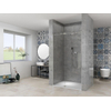Van Rijn Products ST08 Nis Draaideur - 130x200cm - helder glas - dikte 8mm - 2 delig - muurprofiel - stabilisatiestang - RVS SW956349