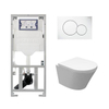 Wiesbaden Vesta Inbouwset - compact - 47cm - diepspoel wandcloset - softclose - quickrelease - rimless - afdekplaat simga01 - wit SW98663