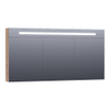 Saniclass Double Face spiegelkast 140x70x15cm verlichting geintegreerd met 3 links- en rechtsdraaiende spiegeldeuren MFC Almond SW499508 Saniclass Double Face spiegelkast 140x70x15cm verlichting geintegreerd met 3 links- en rechtsdraaiende spiegeldeuren MFC Almond SW499508