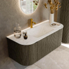 Mondiaz KURVE-DLUX Ensemble de meuble de salle de bains - 110x46x40cm - 1 tiroir - 2 portes - vasque solid surface - central - 1 trou de robinet - Shadow SW1414058