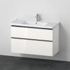 Duravit D-neo Meubelset - met wastafelonderbouwkast - met 2 laden - met softclose - 100x20x48cm - inclusief wastafel - wit hoogglans SW642227