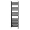 Sanicare Lumara Elektrische Radiator - 170x50cm - 1026W - chrome thermostaat - rechtsonder - aluminium - mat zwart SW1581510