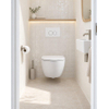 Pack WC QeramiQ Dely Swirl Compact - réservoir encastrable Geberit UP320 - avec bâti-support Burda - abattant slim - plaque de commande en métal blanc mat - boutons ronds - blanc mat SW1595633