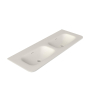 Saniclass Terra vasque pour meuble de salle de bainss - 121x46x1,2cm - coins arrondis - 2 vasques - sans trou de robinet - solid surface - blanc mat SW1418386