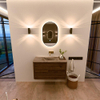 Mondiaz CIRO-DLUX Meuble de salle de bains - 90x45x50cm - Plan vasque solid surface Sombra - 1 vasque au centre - sans trous de robinetterie - 2 tiroirs - Dusk SW1533401