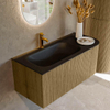 Mondiaz KURVE Ensemble de meuble de salle de bains - 105x46x40cm - 1 tiroir - 1 porte - lavabo solid surface - gauche - 1 trou de robinet - Dusk SW1415101