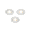 QAZQA Xena spot encastré - set de 3 - 8x8cm - IP44 - rond - blanc mat SW1209719