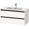 Duravit Ketho.2 Wastafelonderbouwkast - met 2 laden - 101x48x55cm - met grepen antraciet - wit supermat SW771827