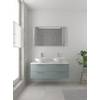 Bruynzeel Combo badmeubelset 120x45cm 2 wasbakken 4 lades met spiegel met softclose ceramic fjord groen SW383575 Bruynzeel Combo badmeubelset 120x45cm 2 wasbakken 4 lades met spiegel met softclose ceramic fjord groen SW383575