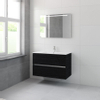 Bruynzeel Miko badmeubelset 66x101x51cm 1 kraangat 1 wasbak 2 lades met spiegel met softclose zwart eiken SW384502 Bruynzeel Miko badmeubelset 66x101x51cm 1 kraangat 1 wasbak 2 lades met spiegel met softclose zwart eiken SW384502