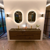 Mondiaz CIRO-DLUX Ensemble de meubles de salle de bains - 170x45x50cm - Vasque solid surface Lava - 2 lavabos double - 2 trous de robinet - 4 tiroirs - Dusk SW1533057