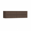 H&R Badmeubelen Juice Wastafelonderkast - 180x45x50cm - rechterhoek afgerond - 4 lades - geïntegreerde greep - coffee SW1491733