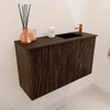 Mondiaz JOYA 70cm toiletmeubel - kleur Walnut - Wastafel FAYE positie Rechts 1 kraangat kleur Urban. SW1421374