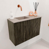 Mondiaz JOYA-DLUX 60cm toiletmeubel - kleur Shadow - Wastafel FAYE positie Links Zonder kraangat kleur Saba. SW1425107