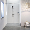 Sealskin Contour porte coulissante pour niche 140 cm, 200 cm de haut, inox, verre de sécurité clair 6 mm SW296195