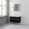 Bruynzeel Passo badmeubelset 69.8x100x46cm 1 kraangat 1 wasbak 2 lades met spiegelkast met softclose ceramic zwart eiken SW384744 Bruynzeel Passo badmeubelset 69.8x100x46cm 1 kraangat 1 wasbak 2 lades met spiegelkast met softclose ceramic zwart eiken SW384744