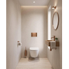 Pack WC QeramiQ Dely Swirl Compact - réservoir encastrable Geberit UP320 - avec bâti-support Burda - abattant slim - plaque de commande en métal cuivre - boutons rectangulaires - blanc brillant SW1592293