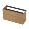 INK Wastafelonderkast - 120x45x65cm - 2 lades - opliggende grepen - MDF - Blank eiken SW1405712