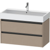 Duravit Ketho.2 Wastafelonderbouwkast - met 2 laden - 98.4x46x54.9cm - met grepen antraciet - linnen mat SW773066