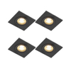 QAZQA Xena spot encastré - ensemble de 4 - 8x8cm - IP44 - carré - noir mat SW1210195