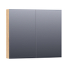 BRAUER Impress Deluxe armoire de toilette - 80x70x15cm - éclairage interne et externe - 2 portes miroir double face - Forest Tan SW371815
