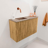 Mondiaz JOYA-DLUX 71.6cm toiletmeubel - ronding rechts kleur Oak - Wastafel FAYE positie Links Zonder kraangat kleur Arena. SW1423867