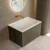 Mondiaz KURVE Ensemble de meuble de salle de bains - 70x46x40cm - 1 tiroir - lavabo solid surface - central - sans trou de robinet - Shadow SW1414209
