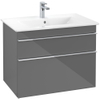 Villeroy & Boch venticello wastafelonderkast - 75.3x59cm 2x lade - glans grijs GA52688