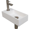 Ink Versus fonteinset – 36x18x9 cm – polystone wit – kraangat links – kraan geborsteld nikkel SW439504