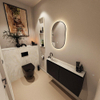 MONDIAZ TURE-DLUX Meuble toilette - 100cm - Urban - EDEN - vasque Ostra - position gauche - 1 trou de robinet SW1104681