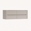 H&R Badmeubelen Juice Wastafelonderkast - 140x45x50cm - rechterhoek afgerond - 4 lades - geïntegreerde greep - beige mat SW1490218