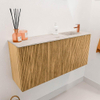 Mondiaz JOYA-DLUX 90cm toiletmeubel - kleur Oak - Wastafel FAYE positie Rechts 1 kraangat kleur Nata. SW1424011