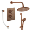 Crosswater MPRO ensemble de douche pluie encastré – douche de tête Ø 30 cm – douchette ronde – 2 leviers – vidage de baignoire – brons geborsteld SW1472496