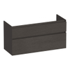 BRAUER Delight Meuble sous-lavabo - 120x46x60cm - 2 tiroirs softclose - sans poignée - 2 découpes pour siphon - Timber Anthracite SW1199303