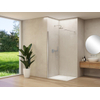 Van Rijn Products ST01 paroi fixe - 138x200cm - verre clair - - épaisseur 8mm - barre de stabilisation - profil mural - Chrome SW1163844