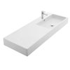 Thebalux lavabo Quadro 120cm céramique 1x cuve à droite 1x trou de robinet blanc SW717316