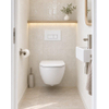Pack WC QeramiQ Dely Swirl Compact - réservoir encastrable Geberit UP320 - avec bâti-support Burda - abattant slim - plaque de commande en métal blanc mat - boutons rectangulaires - blanc mat SW1595634