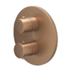 IVY Bond Partie apparente - pour mitigeur thermostatique encastré - inverseur d’arrêt 3 voies - rosace ronde - cuivre brossé mat PVD SW1030936
