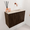 Mondiaz JOYA-DLUX 60cm toiletmeubel - kleur Walnut - Wastafel FAYE positie Rechts Zonder kraangat kleur Frappe. SW1422270
