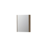 INK SPK2 Spiegelkast - 60x14x74cm - 1 deur - dubbelzijdige Spiegel - schakelaar en stopcontact - MFC Zuiver eiken SW440345