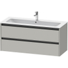 Duravit Ketho.2 Wastafelonderbouwkast - met 2 laden - voor enkele wastafel - 121x48x55cm - met grepen antraciet - betongrijs mat SW772656