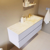 Mondiaz VICA-DLUX ensemble de meuble de salle de bain - 130cm - meuble sous-vasque cale - 4 tiroirs - lavabo encastré cloud droite - 1 trou de robinet - version haute de 60cm - ostra SW1087535