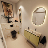 MONDIAZ TURE-DLUX Meuble de toilettes 80cm Oro. EDEN lavabo Frappe position droite. Sans trou de robinet. SW1102930