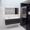 Mondiaz VICA Meuble Dark grey avec 4 tiroirs 150x50x45cm vasque lavabo Cloud gauche 1 trou de robinet SW409850