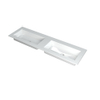 Ink Kraft lavabo - 160x45x1cm - 2 vasques - sans trou de robinet - blanc brillant SW439447