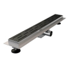 Brauer Douchegoot - 60x7.5cm - vloerflens - RVS - zwart SW771608 Brauer Douchegoot - 60x7.5cm - vloerflens - RVS - zwart SW771608