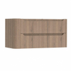 H&R Badmeubelen Juice Meuble sous-vasque - 100x45x50cm - coin gauche arrondi - 2 tiroirs - poignée intégrée - charleston SW1498065